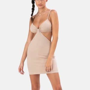 Asoka tan backless mini dress - lightly worn in perfect condition